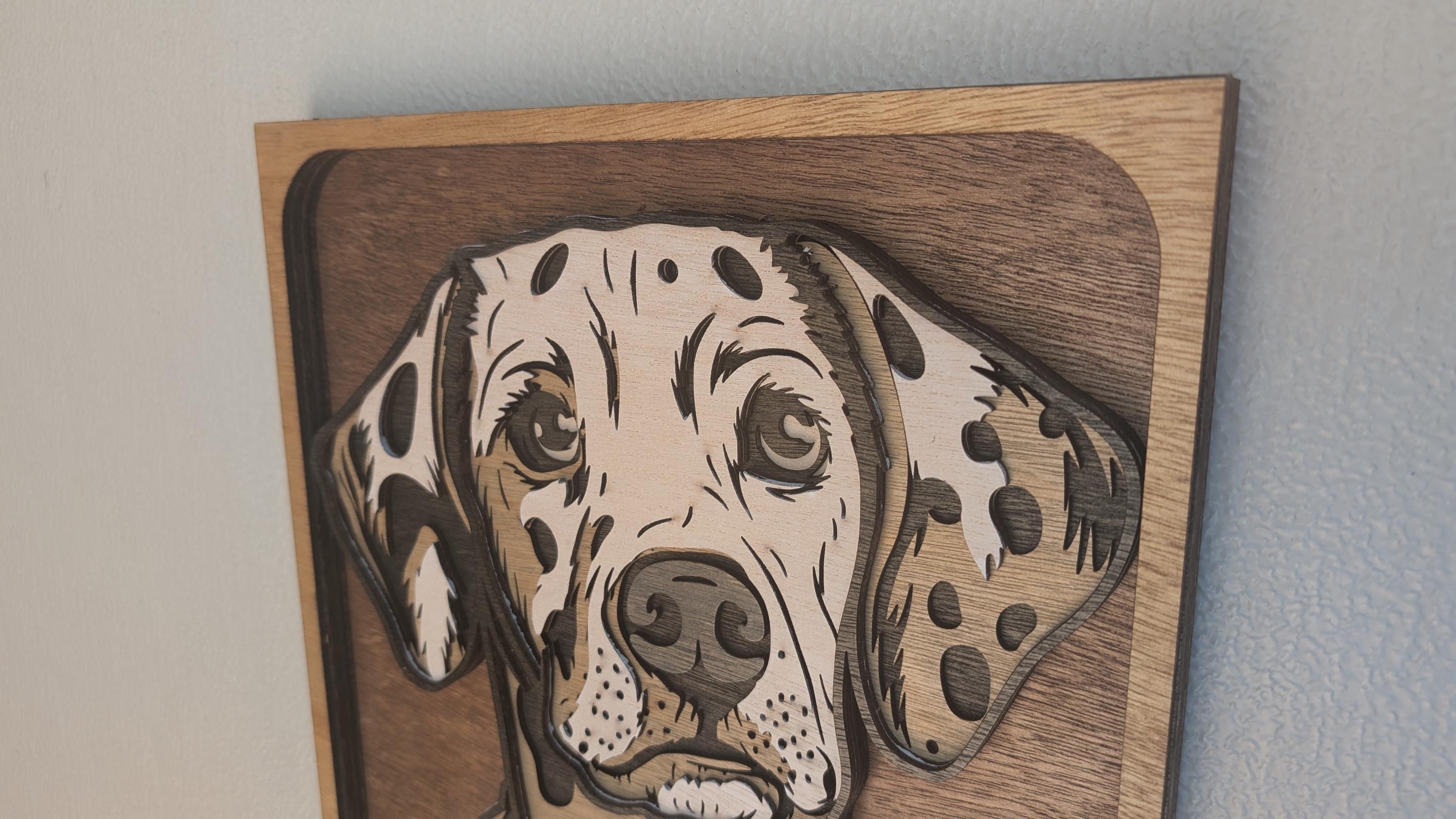 Layered Wooden Dalmatian Portrait