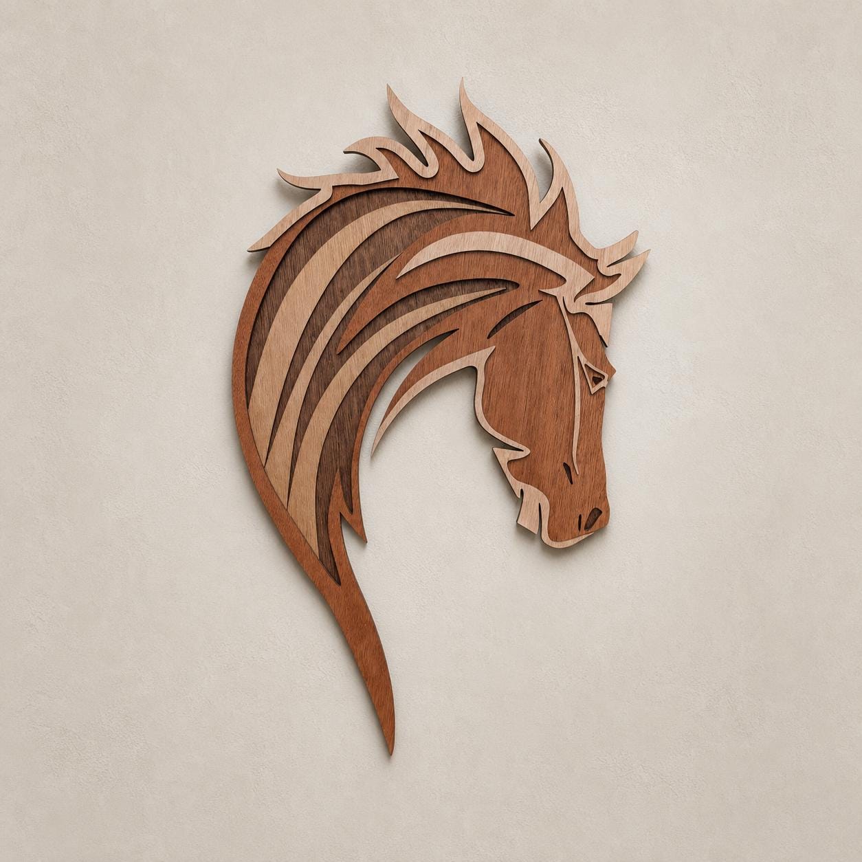 MUSTANG HORSE HEAD Wood Wall Art