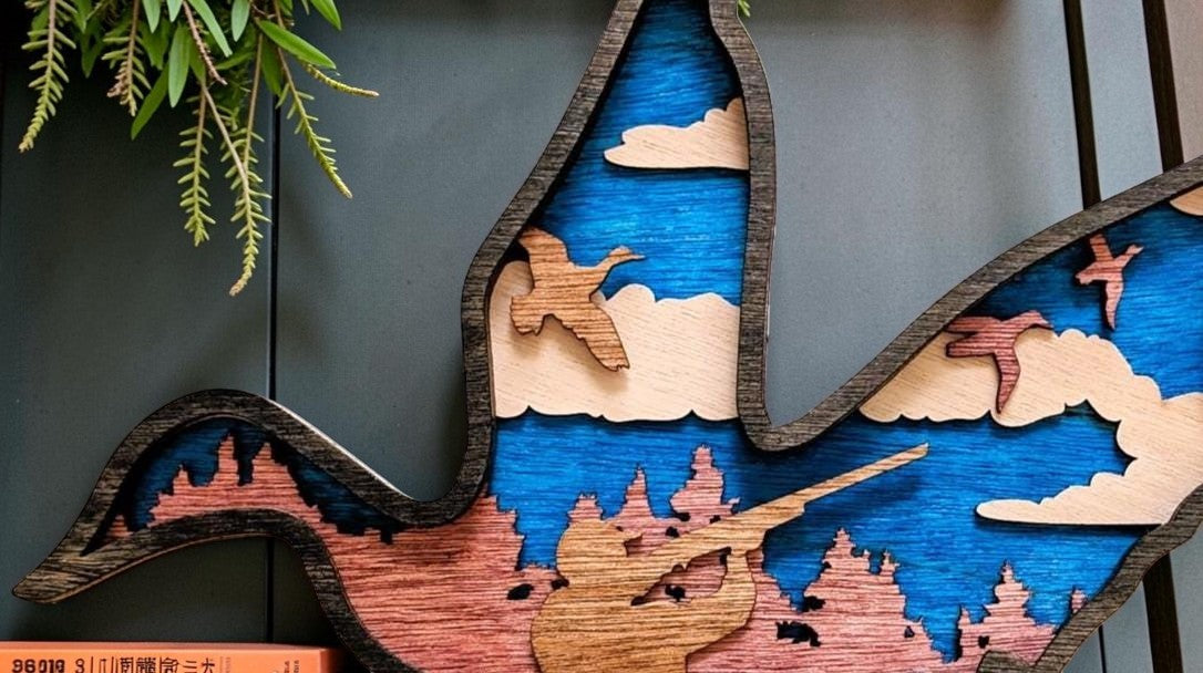 Duck Hunting Wall Art: Multi Layered Stained Wood