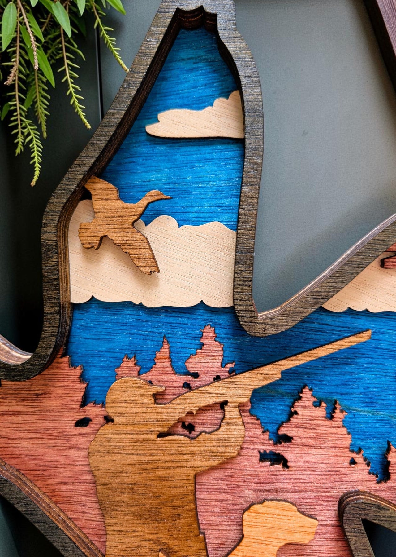 Duck Hunting Wall Art: Multi Layered Stained Wood