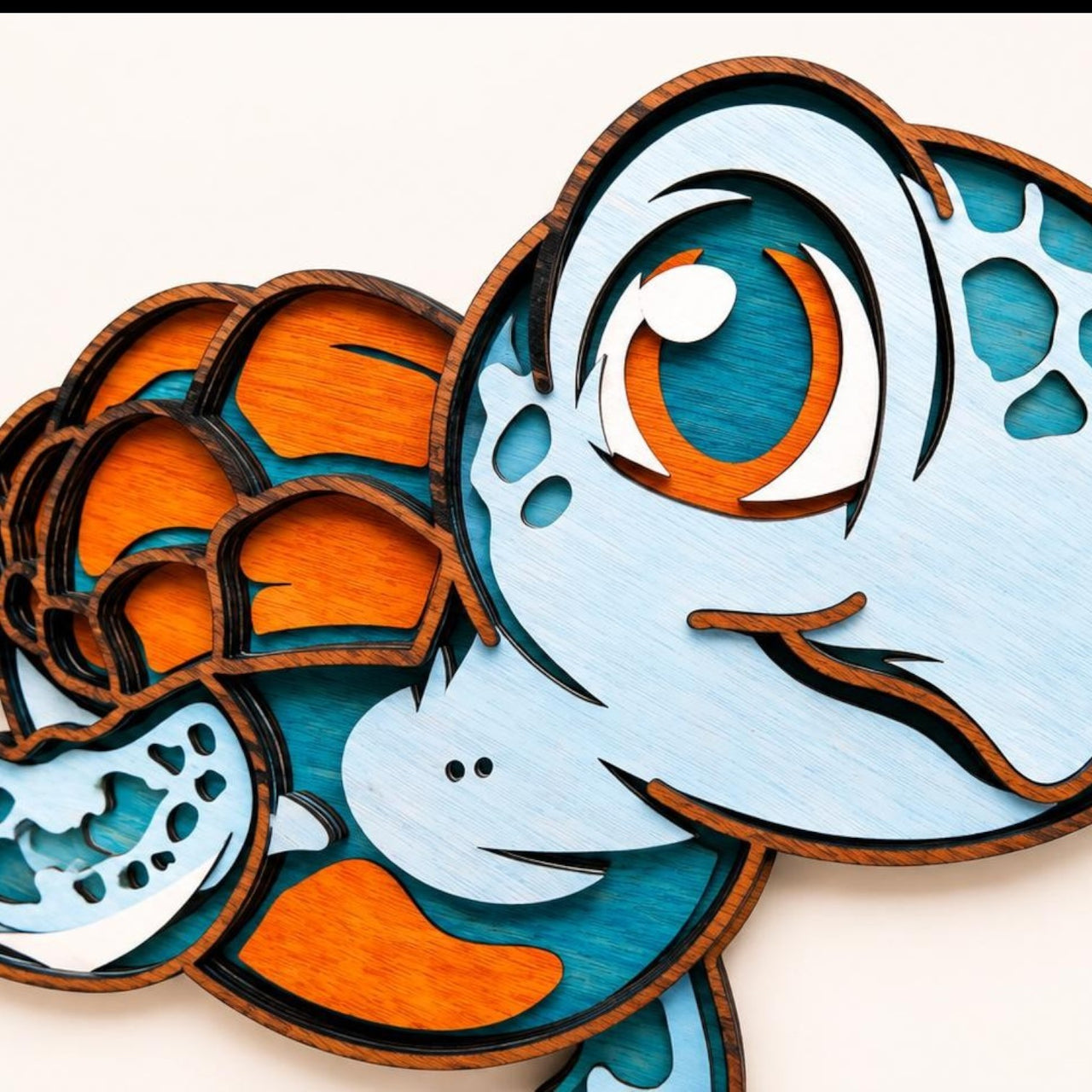 Baby Sea Turtle Layered Wood Wall Art | Nursery Decor | Handmade | Beach House Wall Hanging