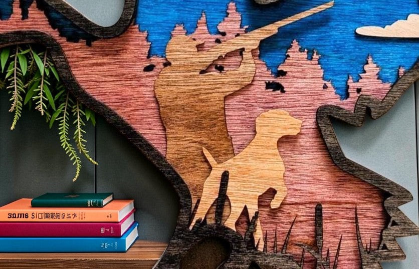 Duck Hunting Wall Art: Multi Layered Stained Wood