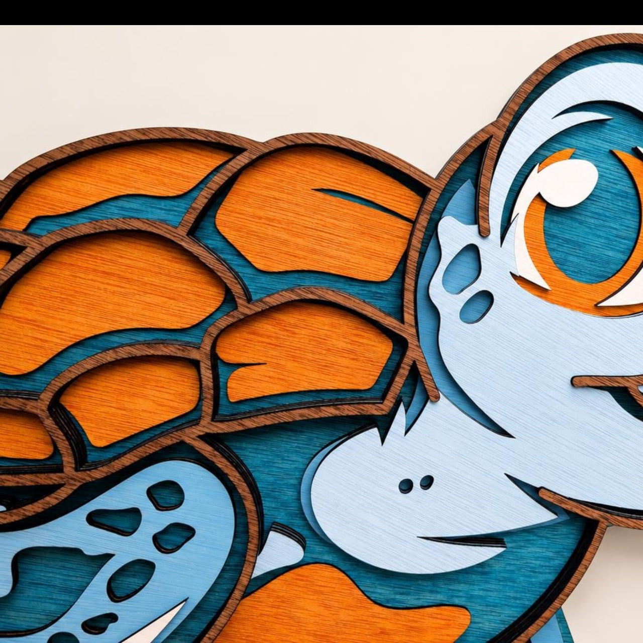 Baby Sea Turtle Layered Wood Wall Art | Nursery Decor | Handmade | Beach House Wall Hanging